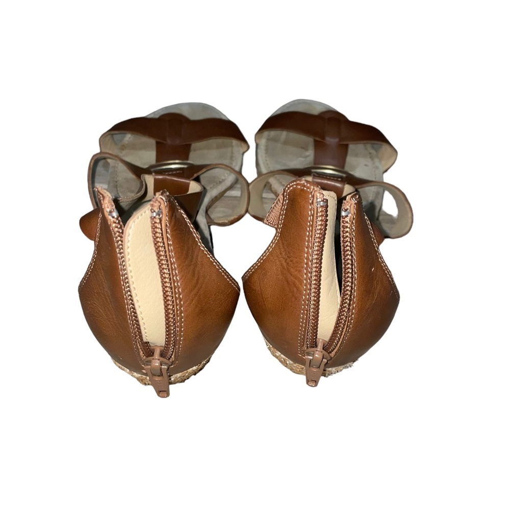 EASYSPIRIT Maylyn Brown T-Strap Gladiator Low Wedge Sandals WIDE - Picture 3 of 7